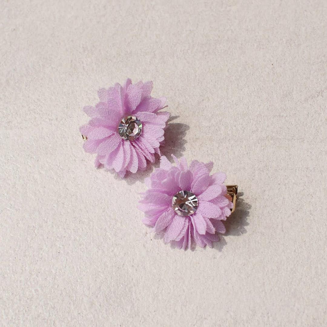 Rora ヘアクリップ キッズ 2個セット 通販 ヘア クリップ 68012302 マーガレットミニクリップ お花 フラワー 子供 女の子 卒園式 入学式 結婚式 発表会 かわいい おしゃれ 可愛い ヘアアレンジ ヘアーアクセサリー ヘアアクセサリー キッズファッション パープル フリー