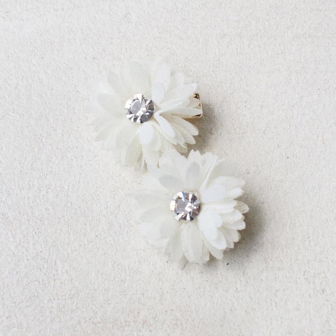 Rora ヘアクリップ キッズ 2個セット 通販 ヘア クリップ 68012302 マーガレットミニクリップ お花 フラワー 子供 女の子 卒園式 入学式 結婚式 発表会 かわいい おしゃれ 可愛い ヘアアレンジ ヘアーアクセサリー ヘアアクセサリー キッズファッション ホワイト フリー