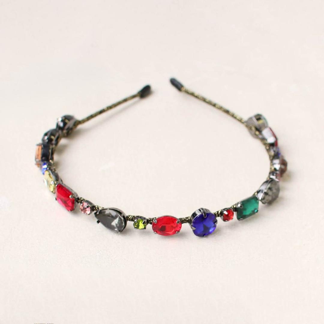 Rora カチューシャ 通販 キラキラ ビジュー 68172302 髪飾り ヘッドドレス 子供 女の子 フォーマル 可愛い おしゃれ 発表会 入園式 卒園式 入学式 子ども用アクセサリー ヘアアレンジ ヘアーアクセサリー ヘアアクセサリー キッズファッション カラフル フリー