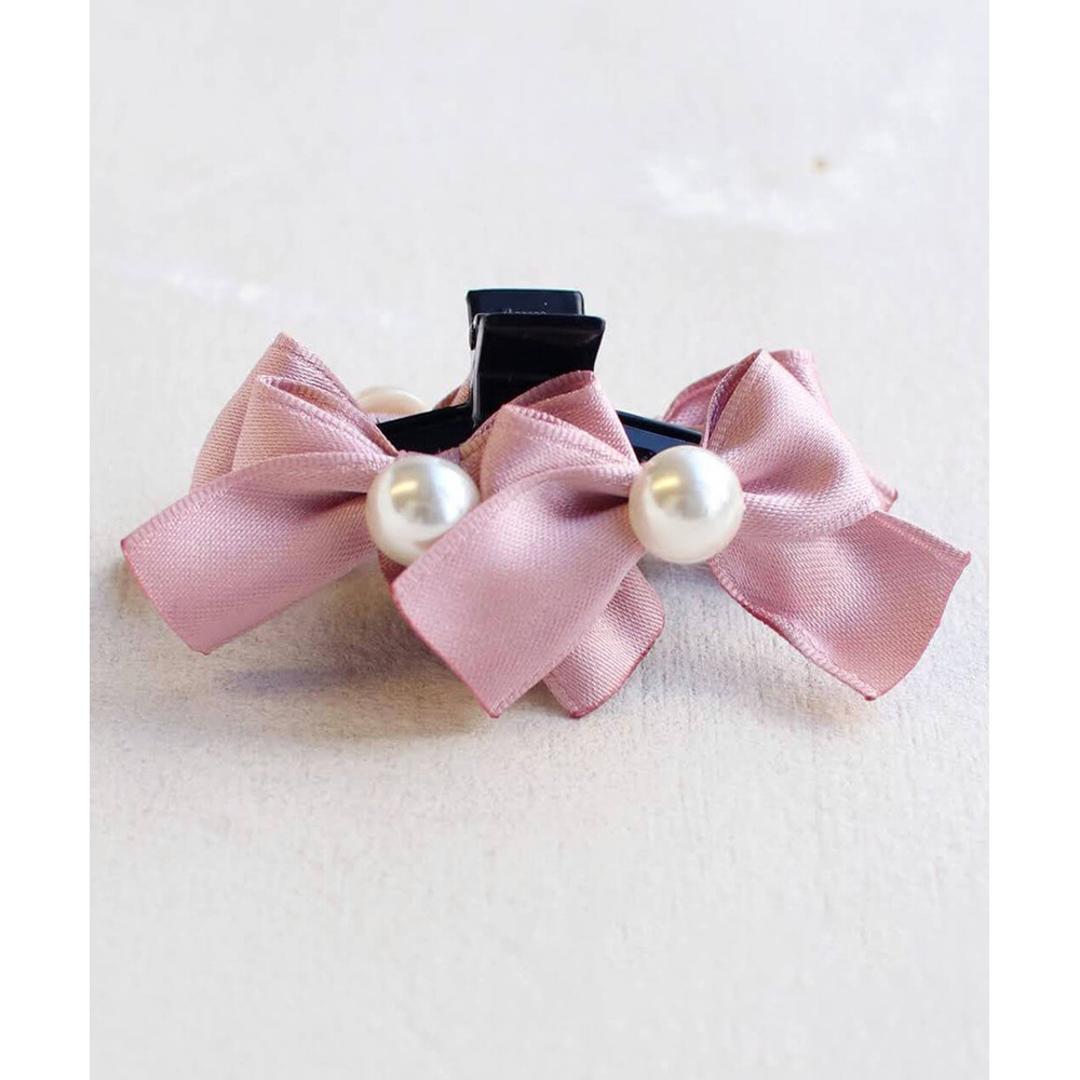 Rora ヘアクリップ キッズ 通販 ヘア クリップ 68512302 るい蝶リボンバンスクリップ リボン パール 子供 女の子 大人っぽい 卒園式 入学式 結婚式 発表会 かわいい おしゃれ 可愛い ヘアアレンジ ヘアーアクセサリー ヘアアクセサリー キッズファッション ピンク フリー