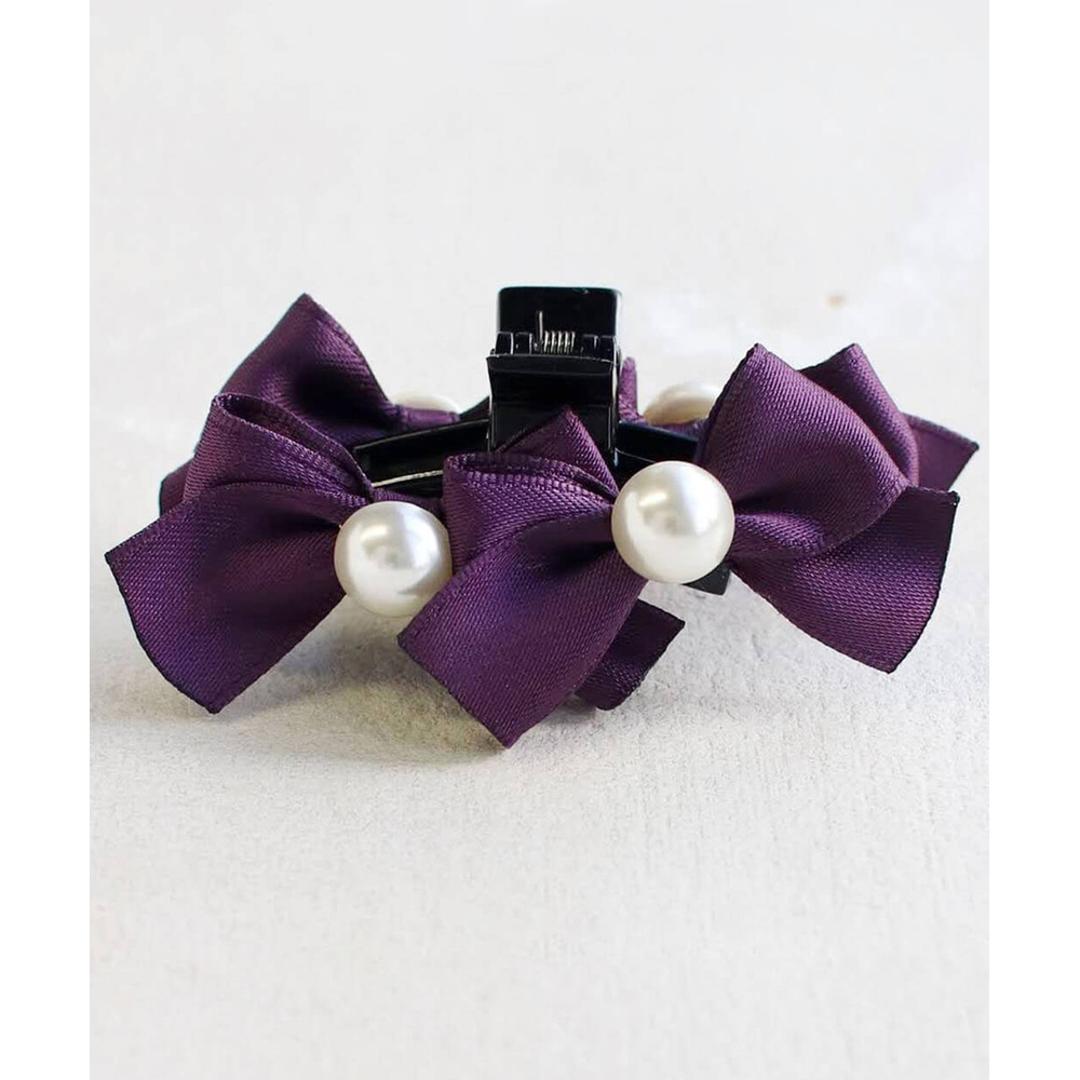 Rora ヘアクリップ キッズ 通販 ヘア クリップ 68512302 るい蝶リボンバンスクリップ リボン パール 子供 女の子 大人っぽい 卒園式 入学式 結婚式 発表会 かわいい おしゃれ 可愛い ヘアアレンジ ヘアーアクセサリー ヘアアクセサリー キッズファッション パープル フリー