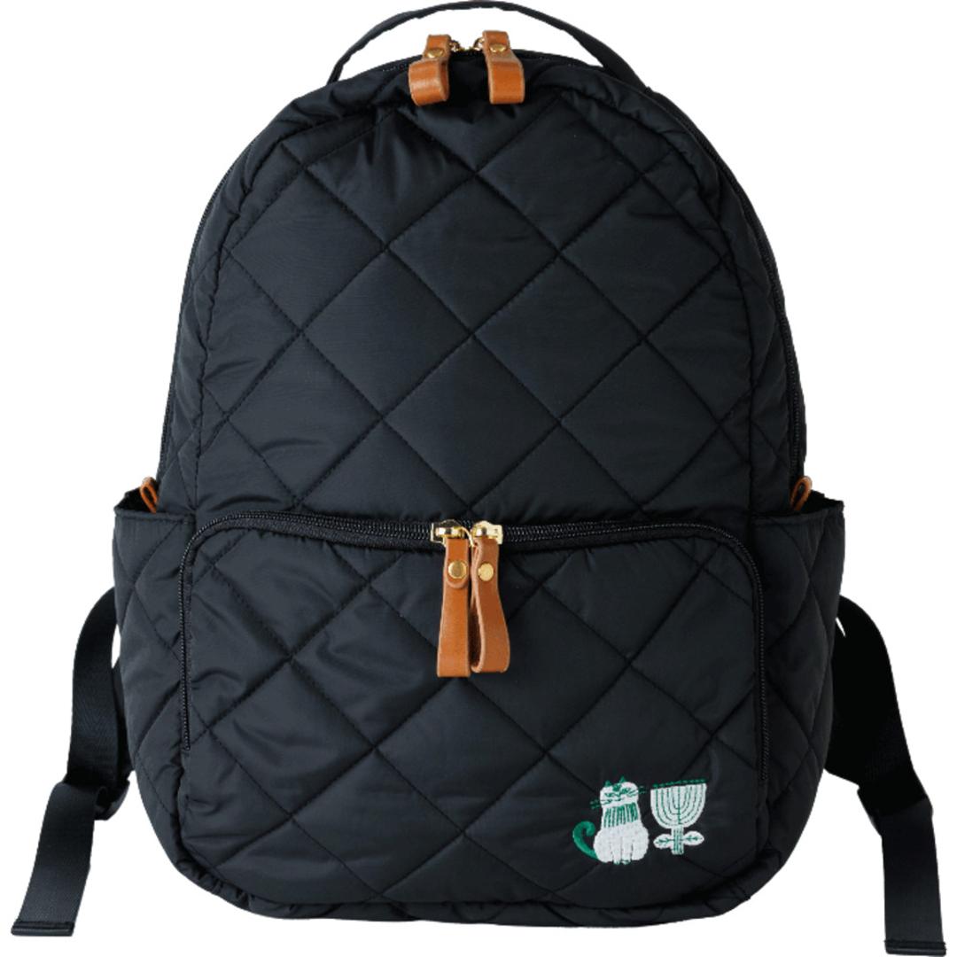 fikalycka リュック フィーカリュッカ 通販 リュックサック ミニリュック キルティングリュック バックパック デイパック レディース 小さめ おしゃれ かわいい ナイロン 通勤 旅行 猫グッズ ネコ ねこ fika lycka レディースバッグ ブラック ・