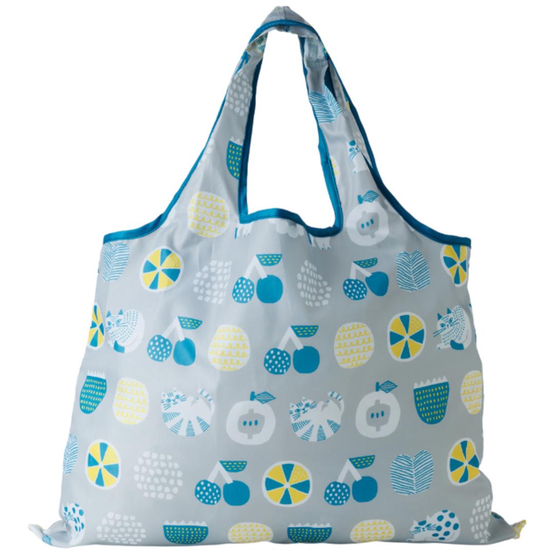 fikalycka エコバッグ フィーカリュッカ 通販 エコバック マイバッグ マイバック レディース 折りたたみ かわいい 2way マチ広 マチ付き コンパクト 可愛い おしゃれ 猫グッズ ネコ ねこ グッツ fika lycka 男女兼用バッグ フルーツグレー ・