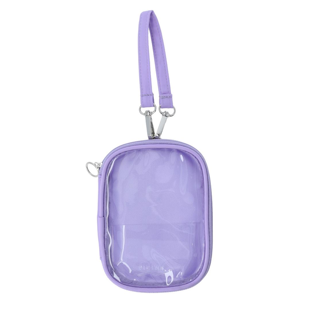 q-lia クーリア アクスタケース Mサイズ 通販 アクスタ アクリルスタンドケース マルチケース ポーチ ミニポーチ 収納ケース 収納 M キーホルダー 持ち運び クリア 透明 推し活 推し 推し色 ラベンダー ・