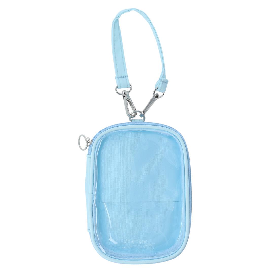 q-lia クーリア アクスタケース Mサイズ 通販 アクスタ アクリルスタンドケース マルチケース ポーチ ミニポーチ 収納ケース 収納 M キーホルダー 持ち運び クリア 透明 推し活 推し 推し色 ペールブルー ・