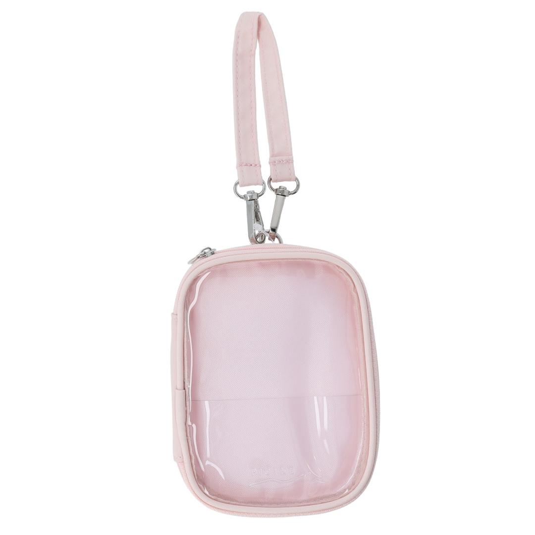 q-lia クーリア アクスタケース Mサイズ 通販 アクスタ アクリルスタンドケース マルチケース ポーチ ミニポーチ 収納ケース 収納 M キーホルダー 持ち運び クリア 透明 推し活 推し 推し色 サーモンピンク ・