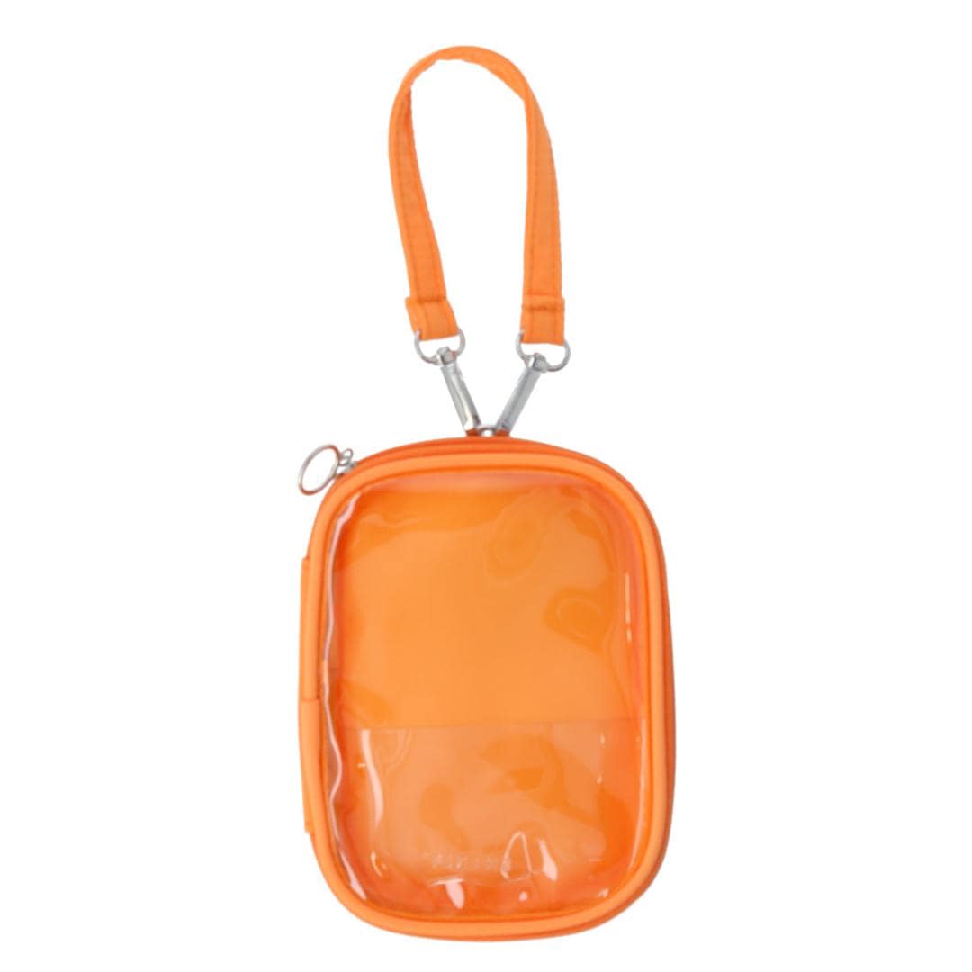 q-lia クーリア アクスタケース Mサイズ 通販 アクスタ アクリルスタンドケース マルチケース ポーチ ミニポーチ 収納ケース 収納 M キーホルダー 持ち運び クリア 透明 推し活 推し 推し色 シュガーオレンジ ・