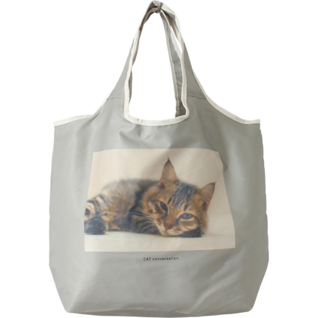 エコバッグ おしゃれ 折りたたみ 通販 保冷 保温 トートバッグ エコバック サブバッグ ショッピングバッグ コンパクト ファスナー バッグ ジッパー チャック 折り畳み マチ広 マチ付き アニマルプリント かわいい オシャレ 可愛い バック メインクーン ・