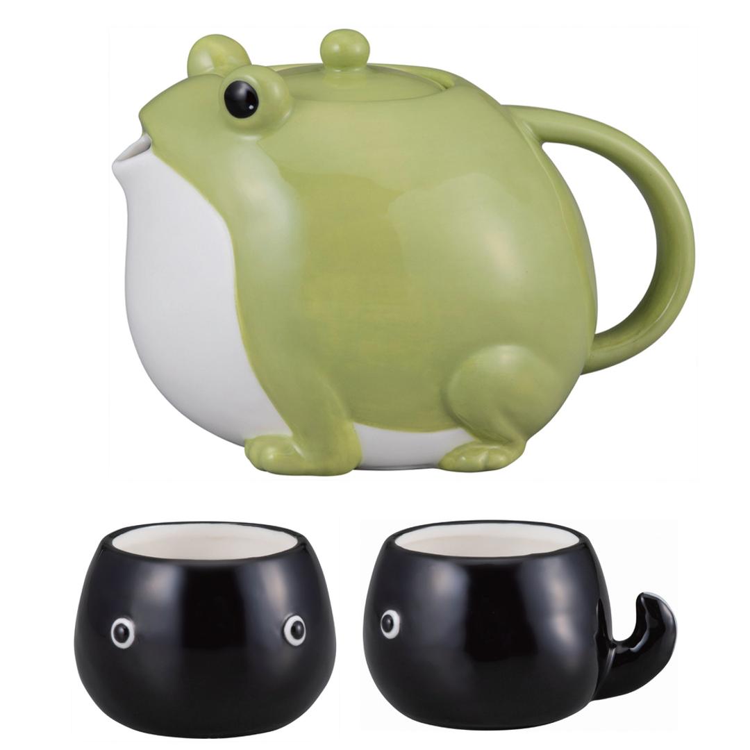 インテリア　カエル　置物　コップ　湯吞みセット　湯吞み茶碗　ソーサー ティーセット 茶器 通販 急須 湯呑 セット 湯呑みセット 湯呑み ペア