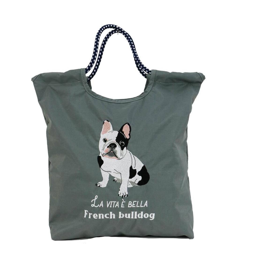 トートバッグ 刺繍 アニマル 通販 トートバック 手提げ トート マザーズバッグ マザーズバック アニマル刺繍 普段使い サブバッグ サブバック ししゅう かわいい 可愛い アニマル柄 動物 カジュアル お出かけ レディース メンズ 男女兼用 ブルドッグ ・