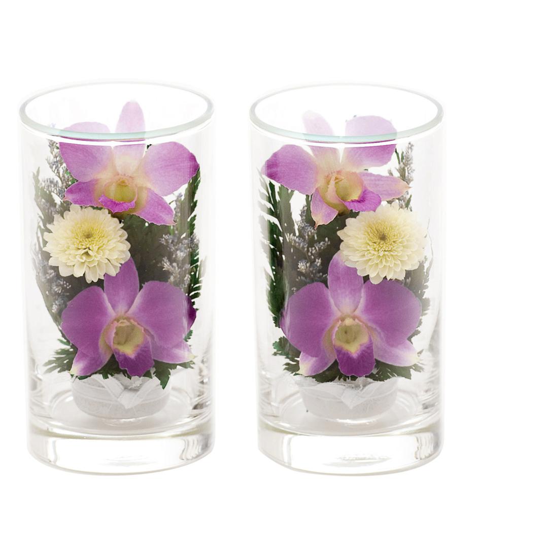 仏花プリザーブドフラワー ガラスボトル入り 1対2基 匿名配送 楽天市場