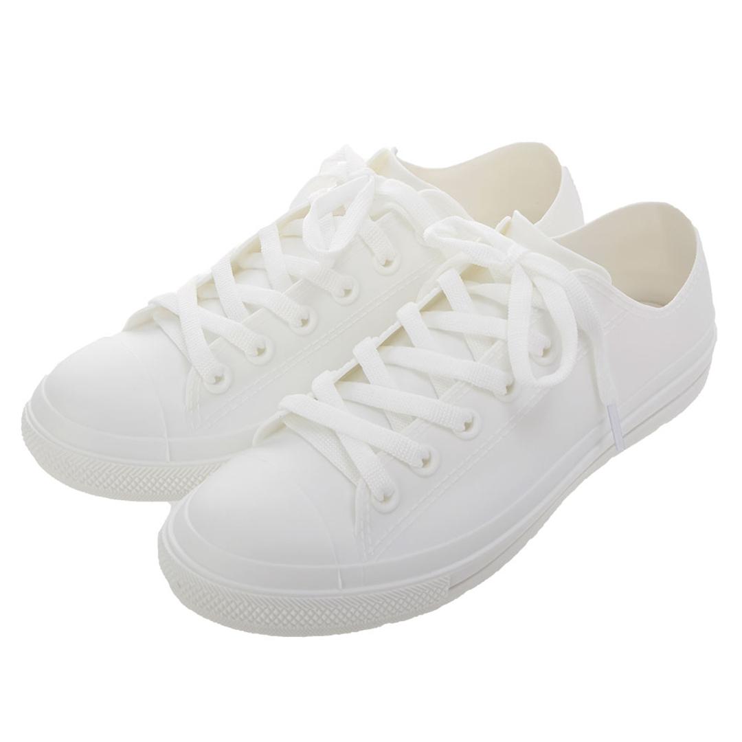 レイン スニーカー レディース 通販 おしゃれ 雨靴 防水 通勤 通学 黒 白 ショート 軽量 軽い 晴雨兼用 22.5cm 23.5cm Lサイズ Mサイズ 23.5cm 24.5cm 雨の日 靴 くつ クツ ローカット レインスニーカー WHITE M(22.5-23.5cm)