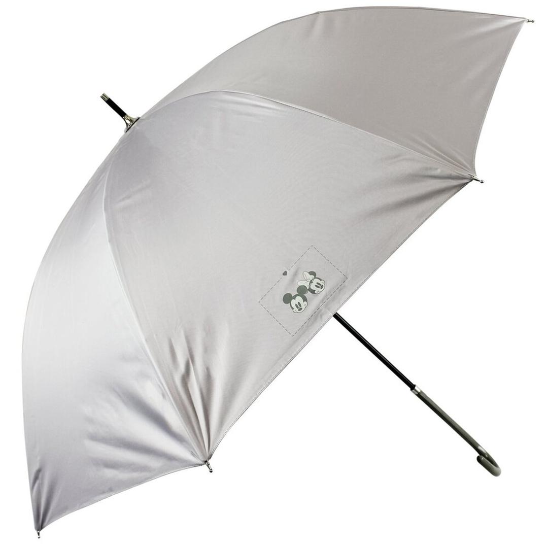晴雨兼用傘 レディース 通販 長傘 晴雨兼用 雨傘 日傘 傘 かさ 55cm おしゃれ かわいい キャラクター グラスファイバー 手開き 55センチ 通勤 通学 女性 大人 女子 UVカット 一級遮光 遮熱 婦人傘 アテイン ATTAIN レディース雨傘 ミッキー&ミニー/グレー ・