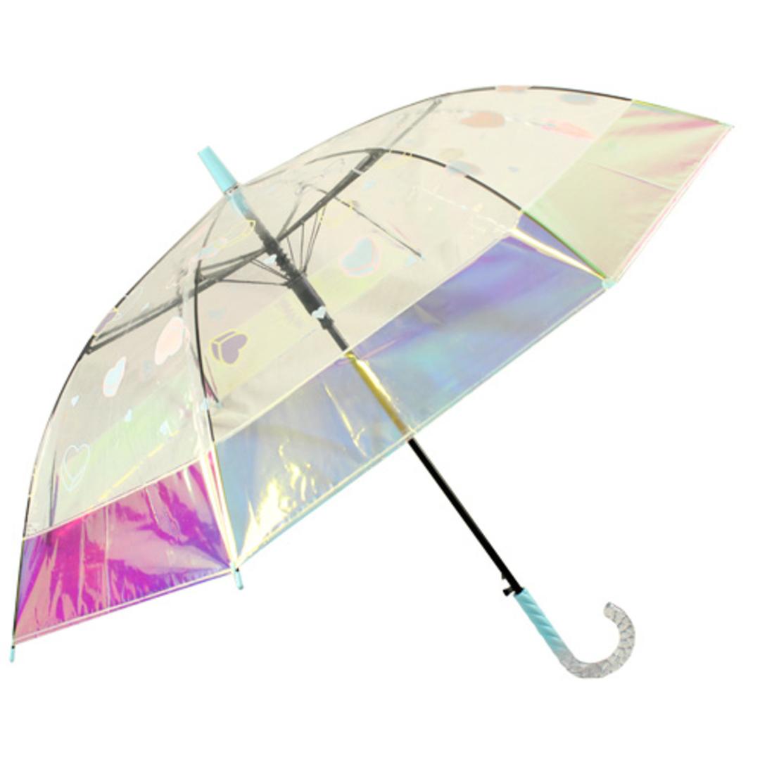 ビニール傘 子供 通販 傘 オーロラ ジャンプ傘 長傘 雨傘 オーロラビニール傘 かさ カサ 通学 レディース 女の子 女子 こども子供 キッズ 小学生 小学校 中学生 中学校 かわいい おしゃれ 可愛い オシャレ 切り替え 配色 アテイン 子ども傘 ポップスハート 長傘55cm