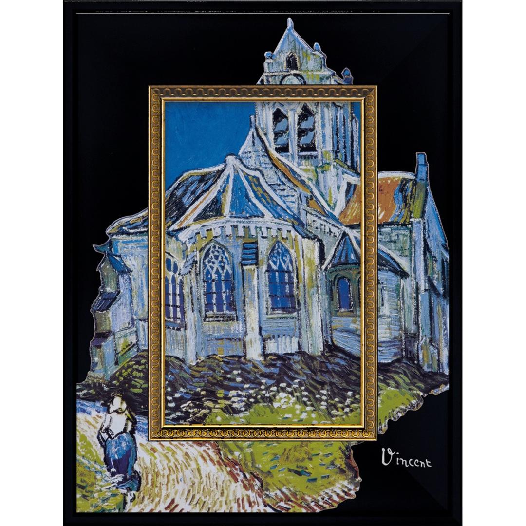 玄関 絵画 壁掛け 額入り 通販 BA-040 アートフレーム アートパネル アートボード アートポスター 名画 作品 壁掛けアート 壁飾り アート 芸術 おしゃれ シック リビング 寝室 新築祝い ウォールデコレーション 美術品 インテリア ユーパワー ゴッホ/オーヴェルの教会 ・