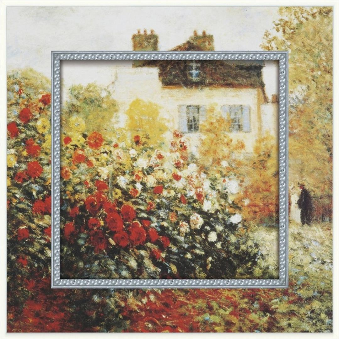 玄関 絵画 壁掛け 額入り 通販 BA-050 アートフレーム アートパネル アートボード アートポスター 名画 作品 壁掛けアート 壁飾り アート 芸術 おしゃれ シック リビング 寝室 新築祝い ウォールデコレーション 美術品 インテリア ユーパワー モネ/庭園のアーチスト ・