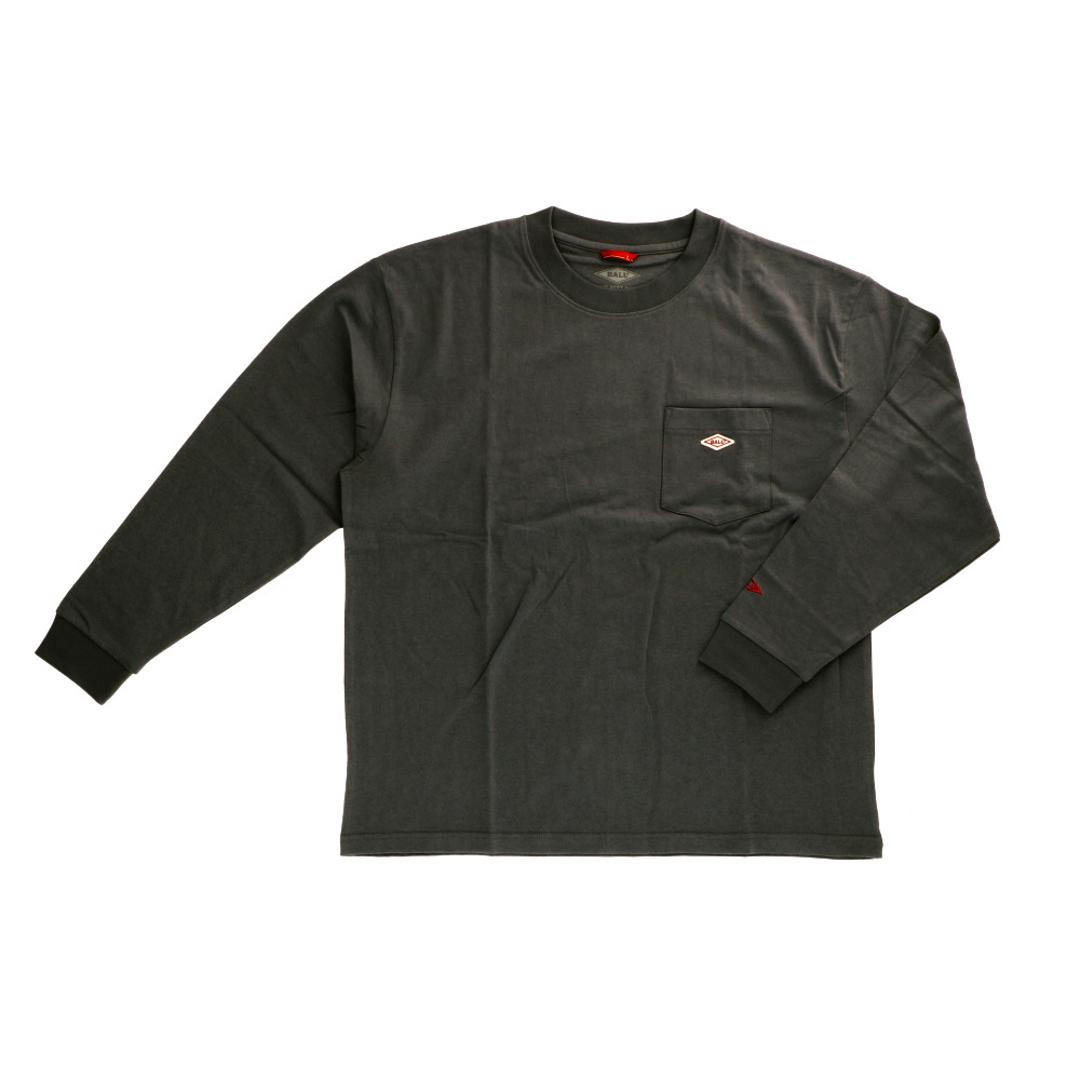 tシャツ 長袖 メンズ 通販 長袖Tシャツ ポケット トップス ワンポイント 男性 おしゃれ カジュアル シンプル クルーネック オールシーズン 通気性 重ね着 レイヤード 通学 メンズファッション キャンプ アウトドア ギフト 贈り物 85CHARCOAL Mサイズ