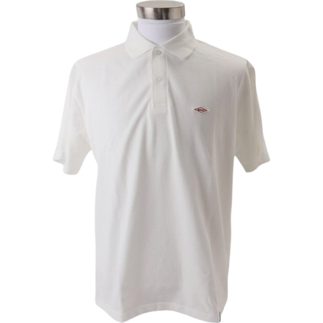 ポロシャツ 半袖 通販 鹿の子ポロシャツ メンズポロシャツ 半袖ポロシャツ 男女兼用 カジュアル シンプル おしゃれ ユニセックス 通気性 肌触りがいい 涼しい スポーティ ロゴ ワッペン 動きやすい メンズファッション BALL ボール ギフト 贈り物 WHITE Mサイズ