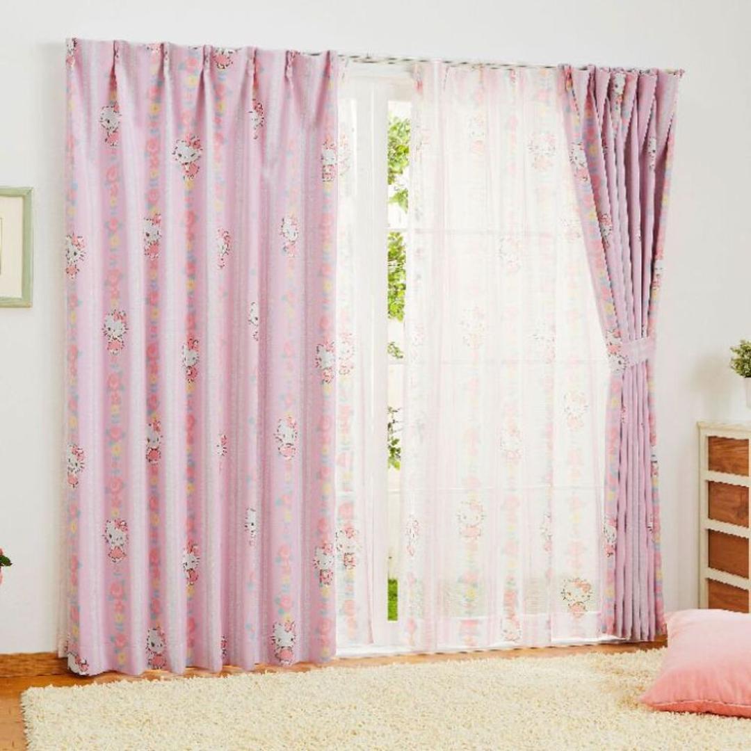 カーテン 2枚セット 通販 かわいい 可愛い 遮光 ディズニー おしゃれ 女の子 ラプンツェル 2枚組 遮光2級 100×135 幅100cm 丈135cm 子供部屋 プリンセス 大人 向け 洗える SB521Sキティー ・