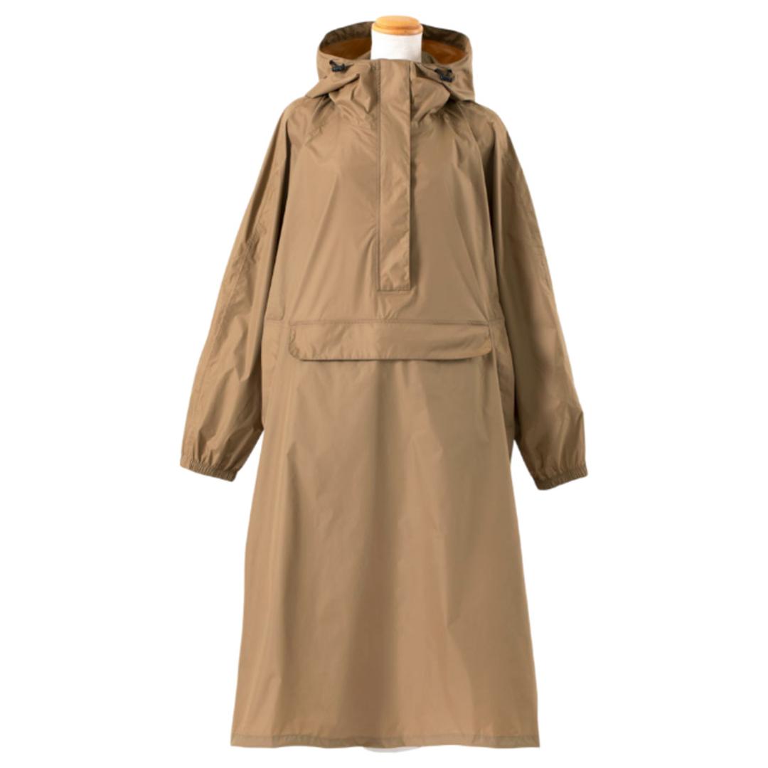 because レインコート ビコーズ B-740573 通販 レインパーカー レディース メンズ ロング レインウェア カッパ 合羽 雨具 おしゃれ 収納袋付き 耐水圧18000mm UVカット アノラックロングパーカ 通勤 通学 女性 レディースファッション ブラウン ・