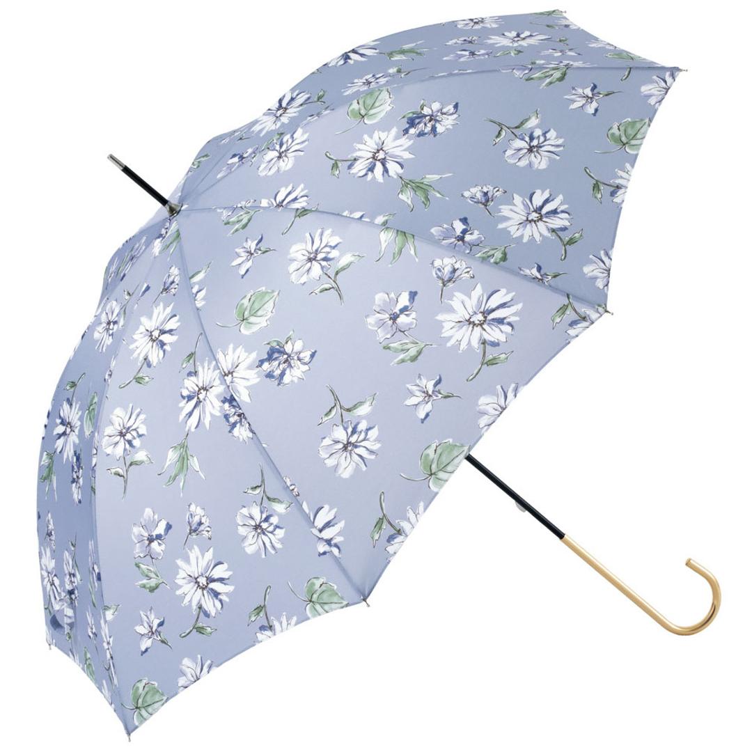 because 傘 ビコーズ 通販 晴雨兼用傘 長傘 カサ かさ レディース 晴雨兼用 雨傘 撥水 雨具 UVカット おしゃれ かわいい オシャレ 可愛い シンプル お洒落 上品 58cm 手開き 通勤 通学 女性 女子 大人 ファッション小物 ドローイングフラワーサックス ・