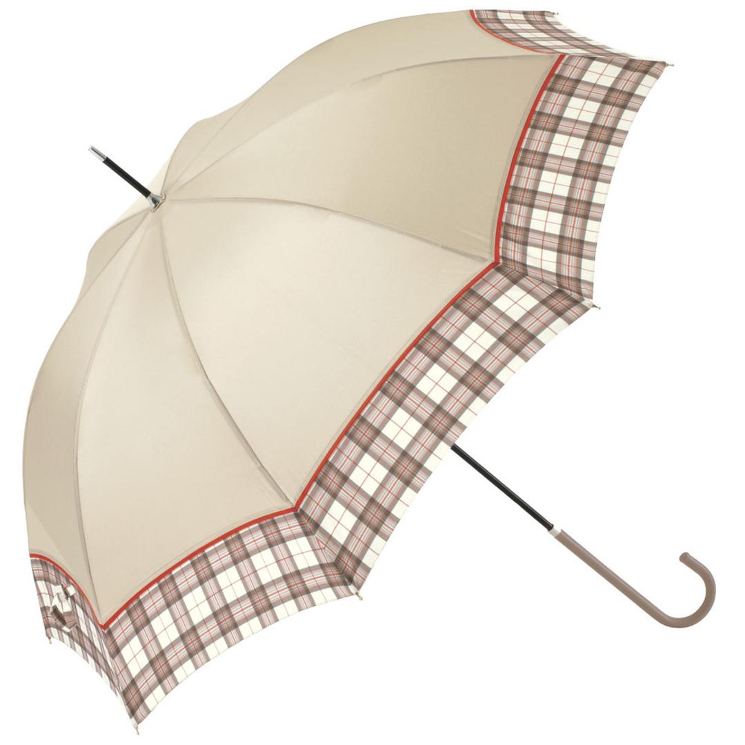 because 傘 ビコーズ 通販 晴雨兼用傘 長傘 カサ かさ レディース 晴雨兼用 雨傘 撥水 雨具 UVカット おしゃれ かわいい オシャレ 可愛い シンプル お洒落 上品 58cm 手開き 通勤 通学 女性 女子 大人 ファッション小物 プレーンチェックグレージュ ・
