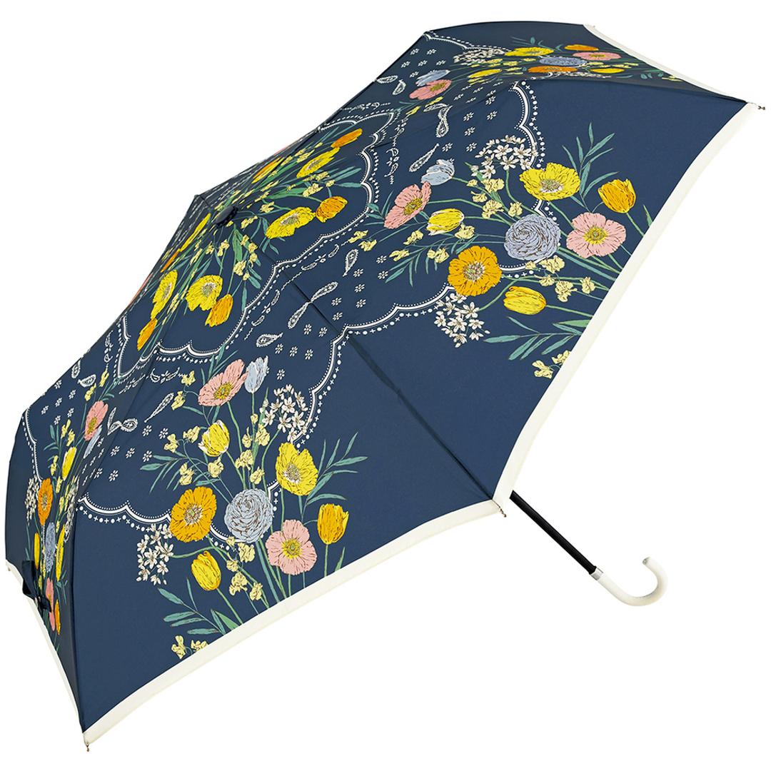 because 傘 ビコーズ 通販 晴雨兼用傘 折りたたみ傘 カサ かさ レディース 晴雨兼用 雨傘 撥水 雨具 UVカット おしゃれ かわいい オシャレ 可愛い シンプル お洒落 上品 50cm 手開き 通勤 通学 女性 女子 大人 ファッション小物 フラワースカーフ/ネイビー ・