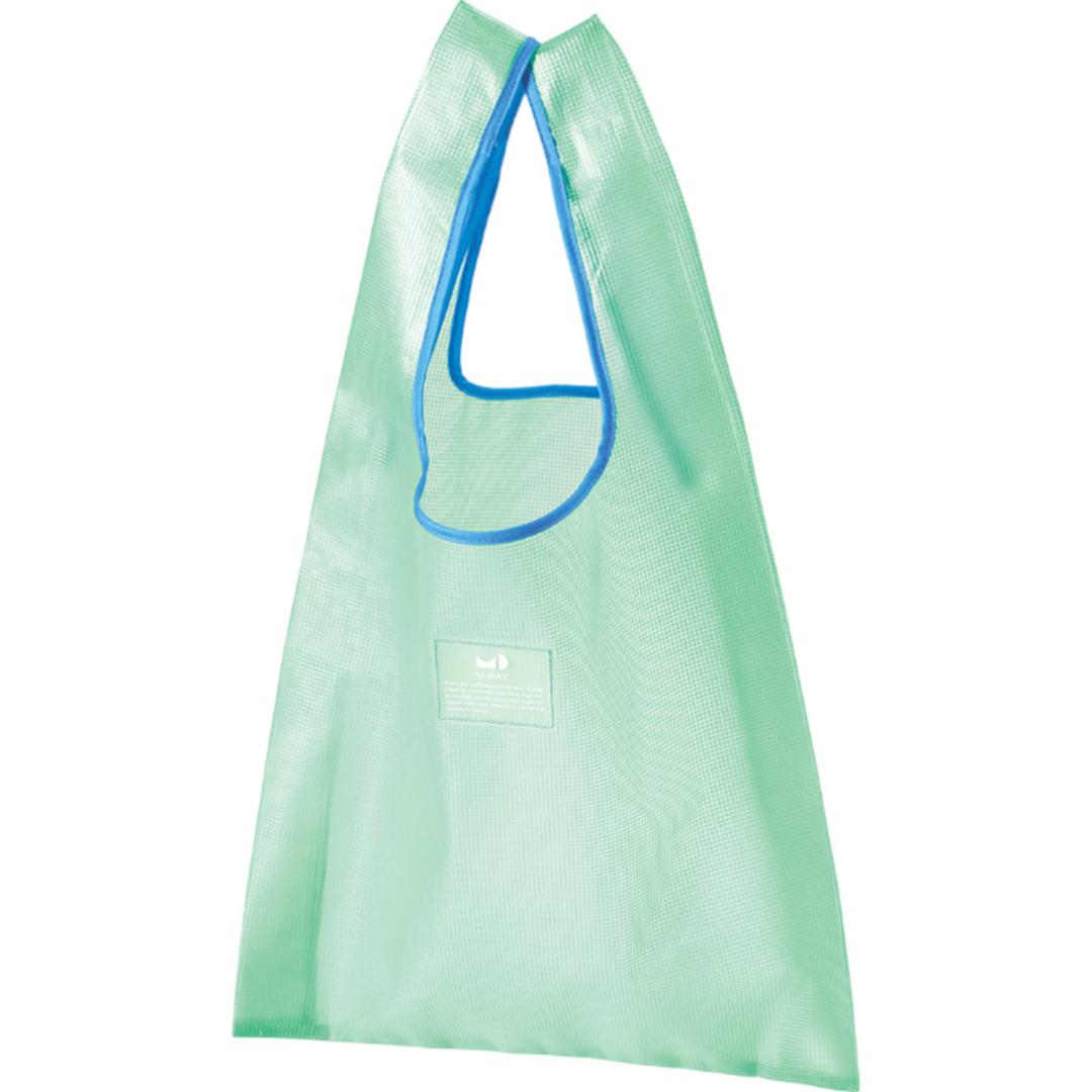 U-DAY エコバッグ D-659364 通販 トートバッグ エコ バッグ 買い物バッグ お買い物バッグ ショッピングバッグ レジ袋型 おしゃれ ビニール クリア エコバック 買い物バック ショッピングバック 小さめ コンパクト 撥水 買い物袋 男女兼用バッグ グリーン ・