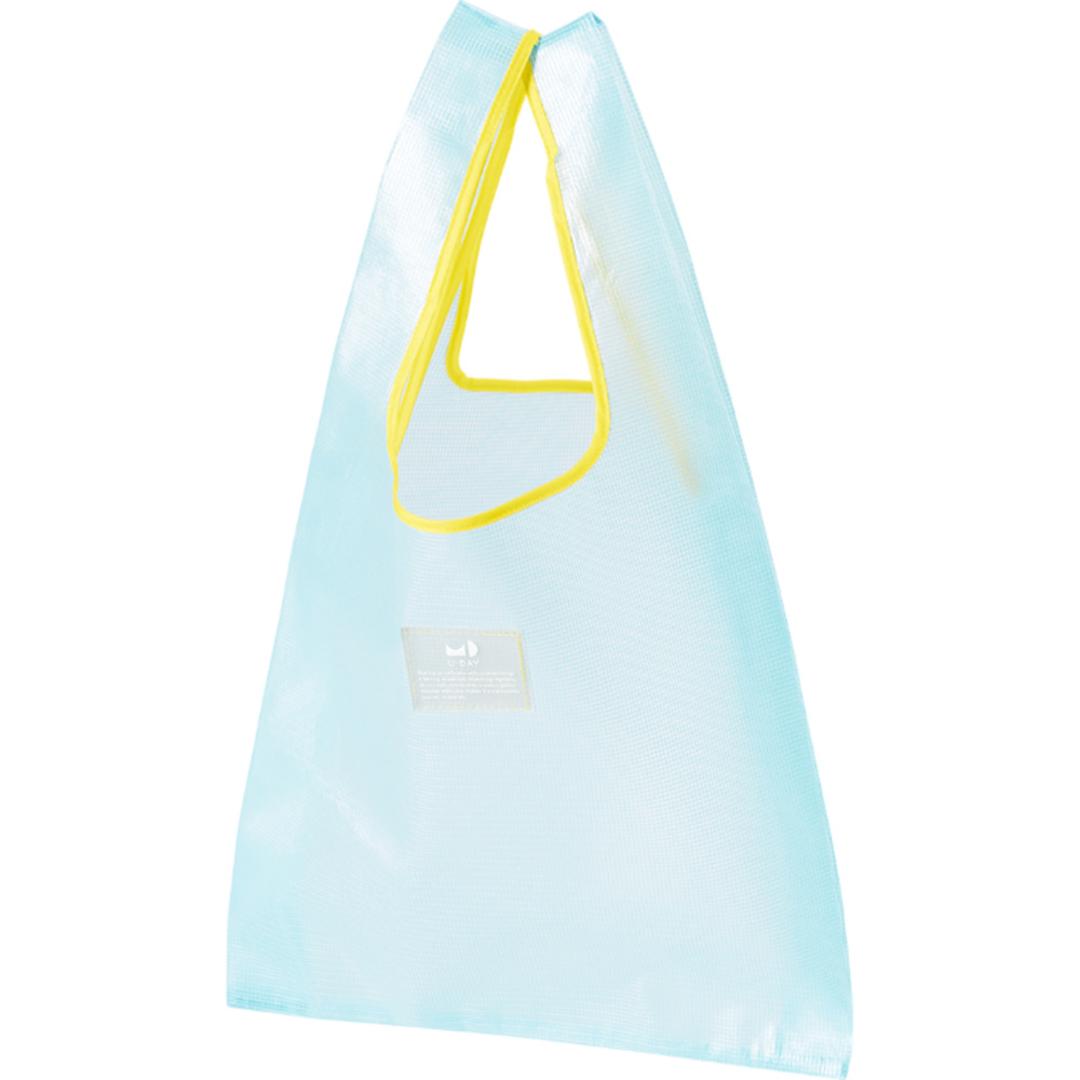 U-DAY エコバッグ D-659364 通販 トートバッグ エコ バッグ 買い物バッグ お買い物バッグ ショッピングバッグ レジ袋型 おしゃれ ビニール クリア エコバック 買い物バック ショッピングバック 小さめ コンパクト 撥水 買い物袋 男女兼用バッグ サックス ・