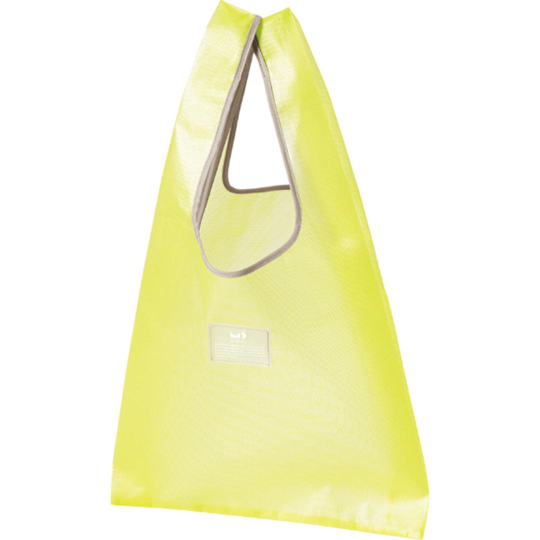 U-DAY エコバッグ D-659364 通販 トートバッグ エコ バッグ 買い物バッグ お買い物バッグ ショッピングバッグ レジ袋型 おしゃれ ビニール クリア エコバック 買い物バック ショッピングバック 小さめ コンパクト 撥水 買い物袋 男女兼用バッグ イエロー ・