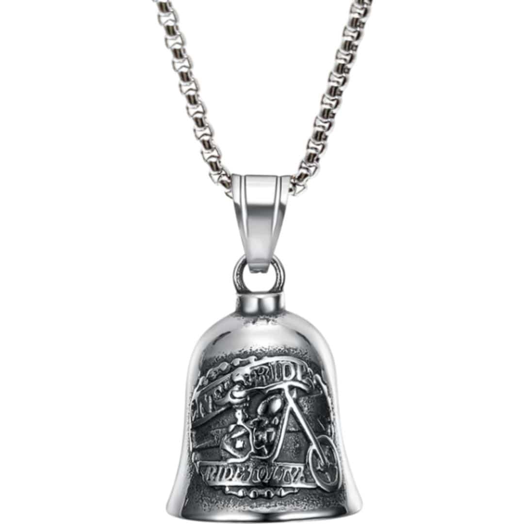 ネックレス ステンレス メンズ 通販 ロングネックレス メンズネックレス ペンダント ベルネックレス ステンレス製 バイカー ファッション アメカジ ラッキーベル ガーディアンベル アクセサリー カジュアル かっこいい 大人 お守り おしゃれ メンズアクセサリー No.3/バイク ・