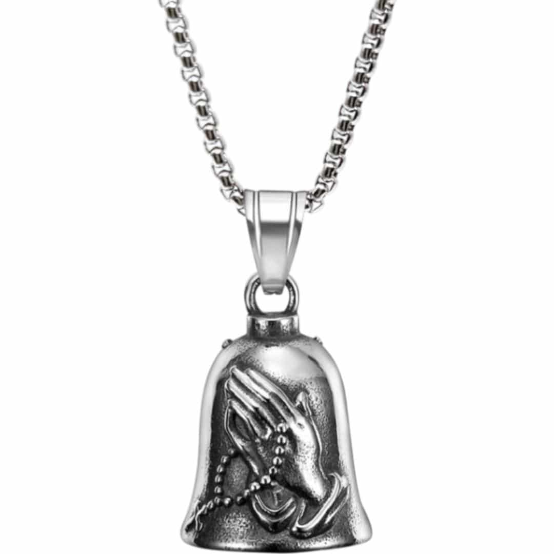 ネックレス ステンレス メンズ 通販 ロングネックレス メンズネックレス ペンダント ベルネックレス ステンレス製 バイカー ファッション アメカジ ラッキーベル ガーディアンベル アクセサリー カジュアル かっこいい 大人 お守り おしゃれ メンズアクセサリー No.7/プレイハンド ・