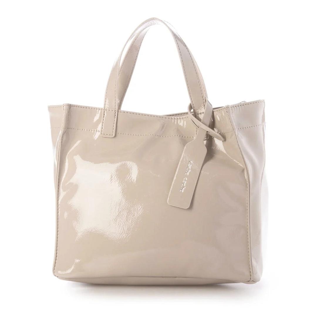 カシュカシュ cachecache バッグ 01-00-76454 通販 トートバッグ ソフトエナメルスクエア手提げトートS 手提げ レディース ミニトート 合皮 トートバック 合成皮革 きれいめ おしゃれ かわいい 可愛い バック アンビリオン アイボリー ・