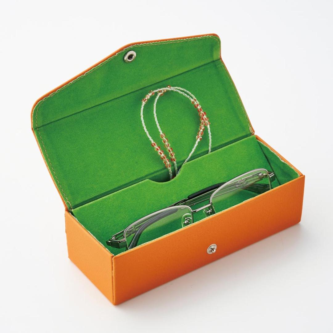 メガネケース ハード 通販 2ピースメガネケース めがねケース 眼鏡ケース セミハード 男女兼用 サングラス 老眼鏡 予備メガネ 眼鏡小物 シンプル 軽量 持ち運び 軽い コンパクト オシャレ かわいい メガネ関連用品 贈り物 誕生日 ギフト オレンジ ・