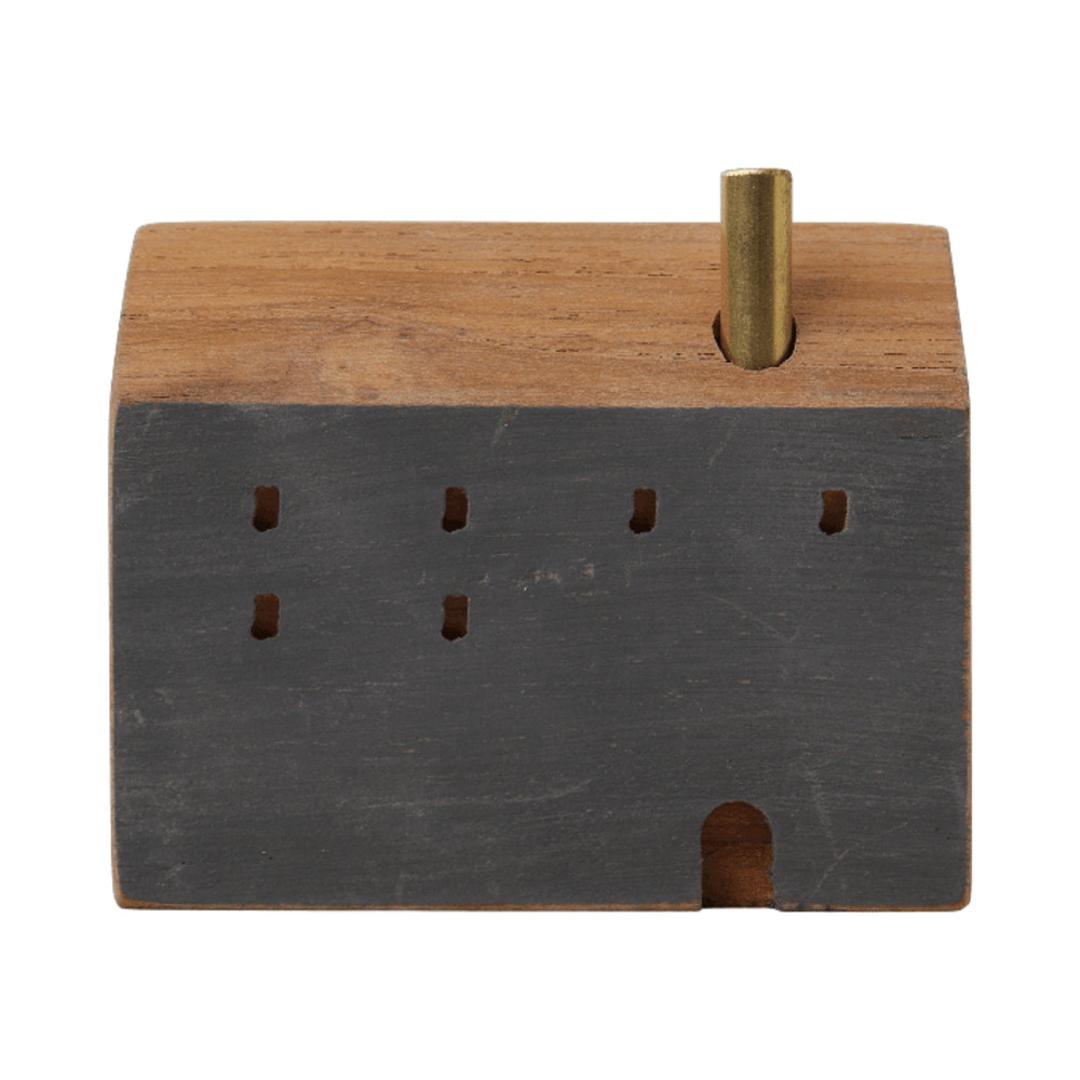 オブジェ インテリア 置物 通販 木のお家 一輪挿し 飾り 木製 インテリア雑貨 フラワーベース 花瓶 雑貨 花びん インテリア小物 ドライフラワー 贈り物 ギフト ナチュラル おしゃれ オシャレ 食卓 玄関 デスク かわいい ダークグレー ・