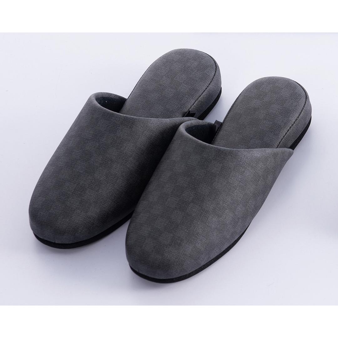 スリッパ 来客 通販 トイレスリッパ 室内スリッパ 来客用スリッパ 合皮 フェイク レザー 業務用 FEEL FOOT チェッカーL おしゃれ シンプル 抗菌 大人 大きめ 日用品 インテリア 雑貨 グレー ・