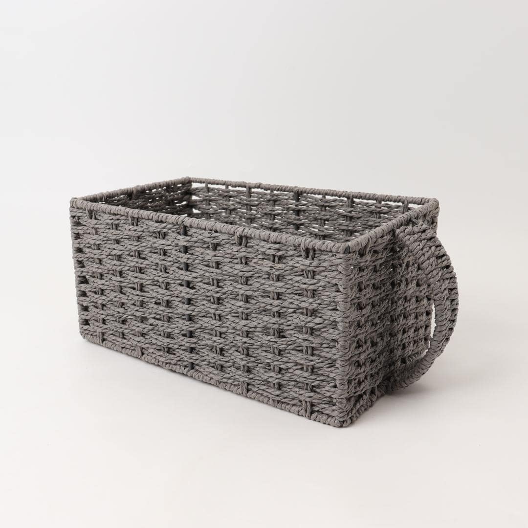 収納ボックス 取っ手付き 通販 パントリー 収納 ケース かご バスケット ちどり産業 ペーパーバスケット パントリーバスケット pantry basket カゴ 小物収納 キッチン収納 小物入れ ハンドル付き シンプル 便利 棚 ナチュラル おしゃれ グレー ・