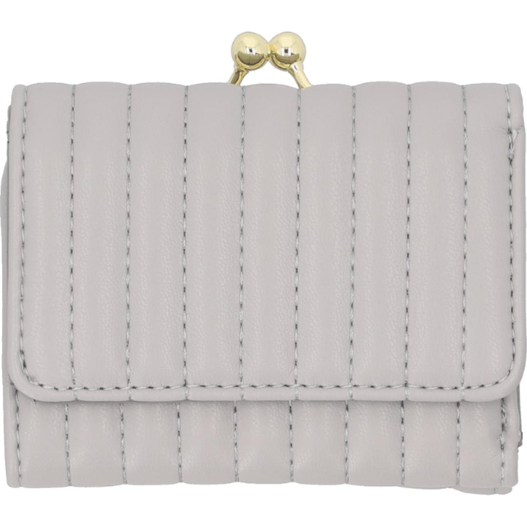 がま口財布 通販 JOUET ジョエット ミニ財布 財布 さいふ 合成皮革 コンパクト 小銭入れ カード入れ 女性 レディース 小さい財布 ミニウォレット お札入れ おしゃれ かわいい シンプル 折りたたみ財布 ギフト 贈り物 縦キルトブルーグレー ・