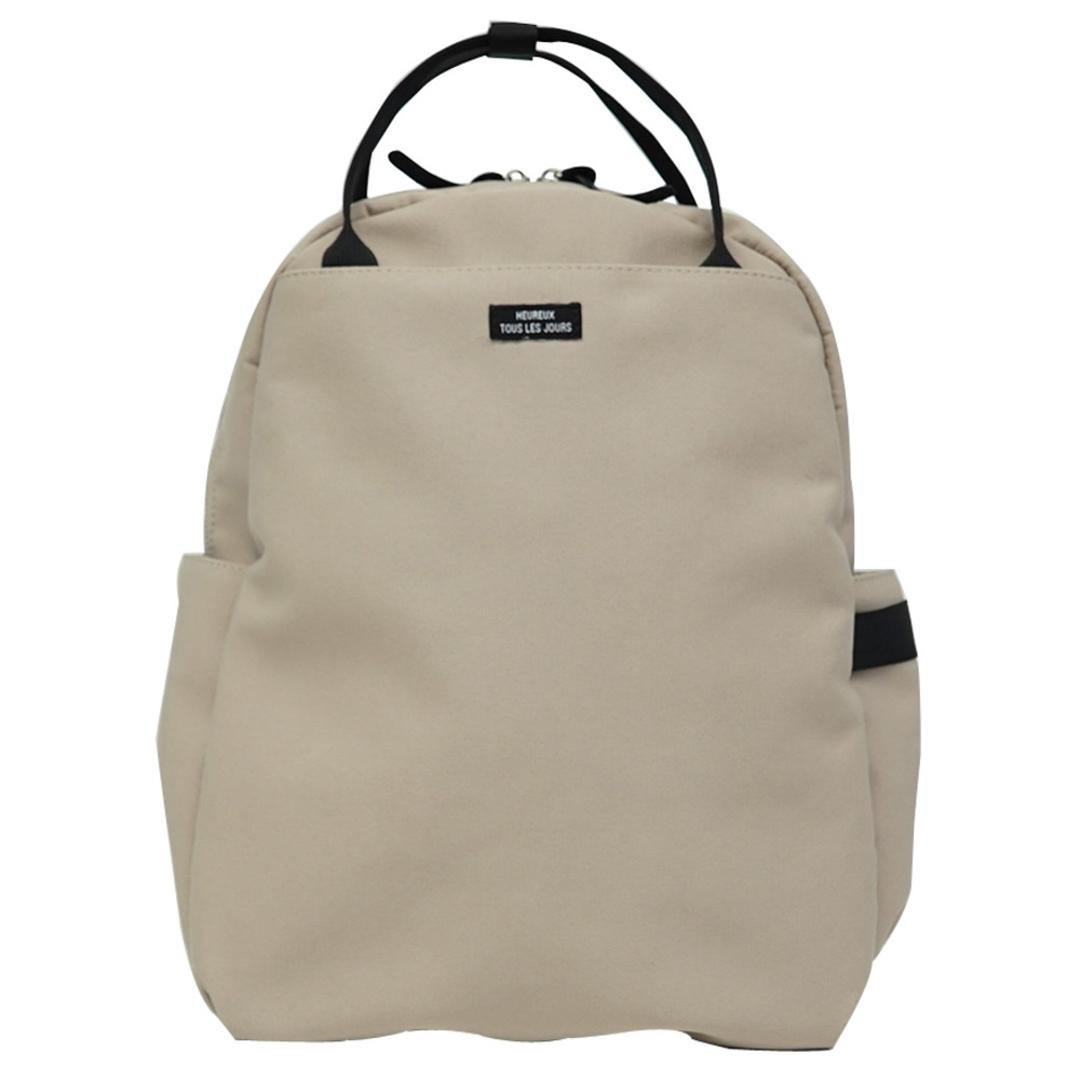 muumarju リュック CMK-1153 通販 リュックサック バックパック デイパック レディース 大人 おしゃれ 通勤 通学 大容量 A4 大きめ 背面ポケット 旅行 シンプル 大学生 高校生 マチュア HEUREUX TOUS LES JOURS グレーベージュ ・