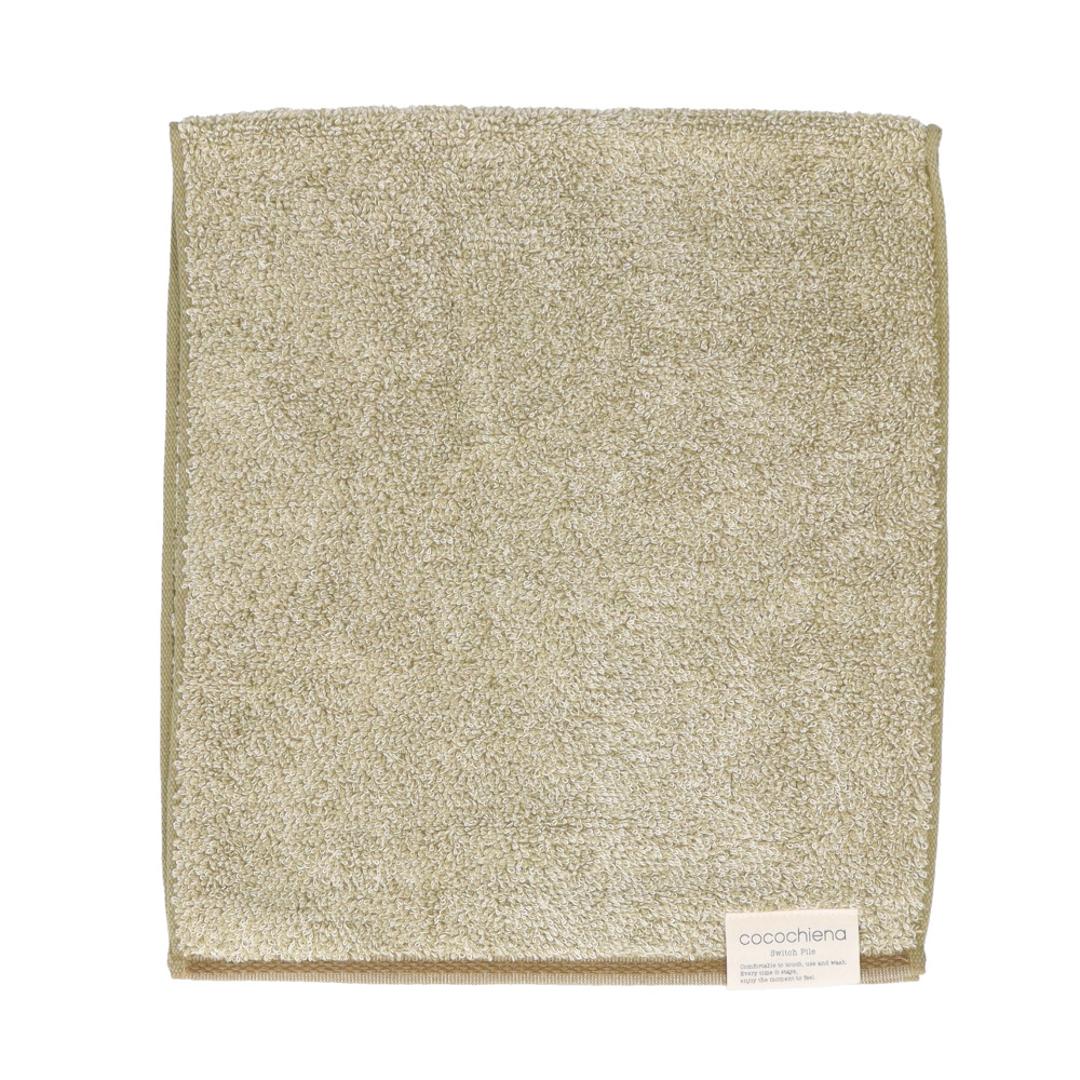 ココチエナ フェイスタオル 通販 cocochiena フェイス タオル 洗うほどに膨らむタオル 中厚 へたりにくい スイッチパイル 34×120cm おしゃれ シンプル 無地 マイクロファイバー 吸水 ふっくら 贈り物 新生活 バス用品 日用品雑貨 グリーン ・