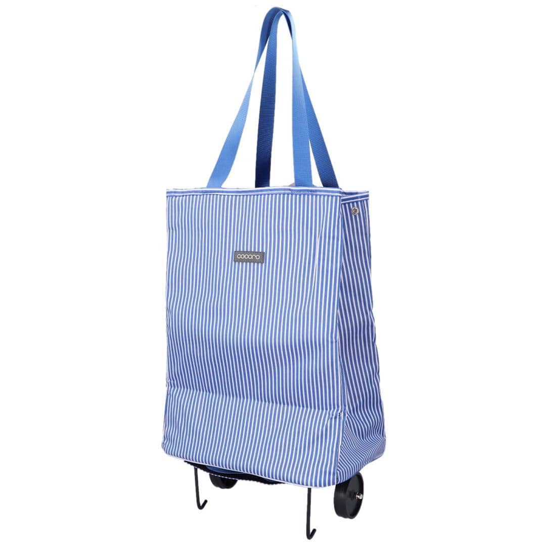 cocoro ショッピングカート 通販 ショッピング カート 折りたたみカート キャリーバッグ 折り畳みカート エコバッグ レップ コ コロ 買い物カート 軽量 軽い キャリーカート おしゃれ コンパクト 保温保冷 30L お買い物 アウトドア 敬老の日 ストライプ.ブルー ・