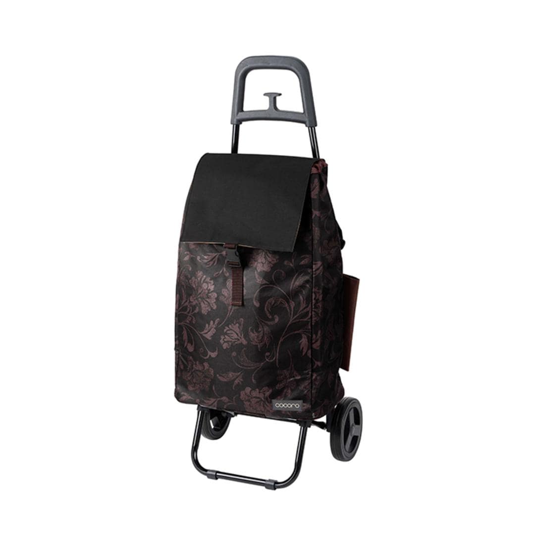 ショッピングカート ココロ 通販 保冷 保温 おしゃれ 買い物カート 保冷カート 保冷バッグ キャリーバッグ クーラーバッグ 折りたたみ 大容量 40L かわいい フラワー 花柄 マイバッグ 保温保冷 買い物 レジャー 多機能 ポケット グレイスダークブラウン ・