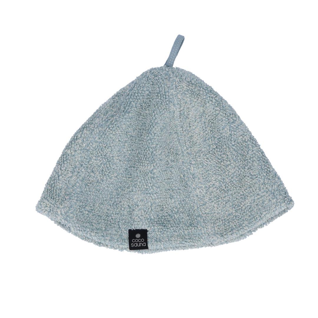 ココチエナ サウナハット タオル 通販 cocochiena サウナキャップ サウナ ハット 帽子 タオル帽子 サウナグッズ タオル生地 タオル地 無地 目深 レディース メンズ 高吸水 厚手 くすみカラー 洗うほどに膨らむタオル サ活 サウナー ヘアケア ブルー ・