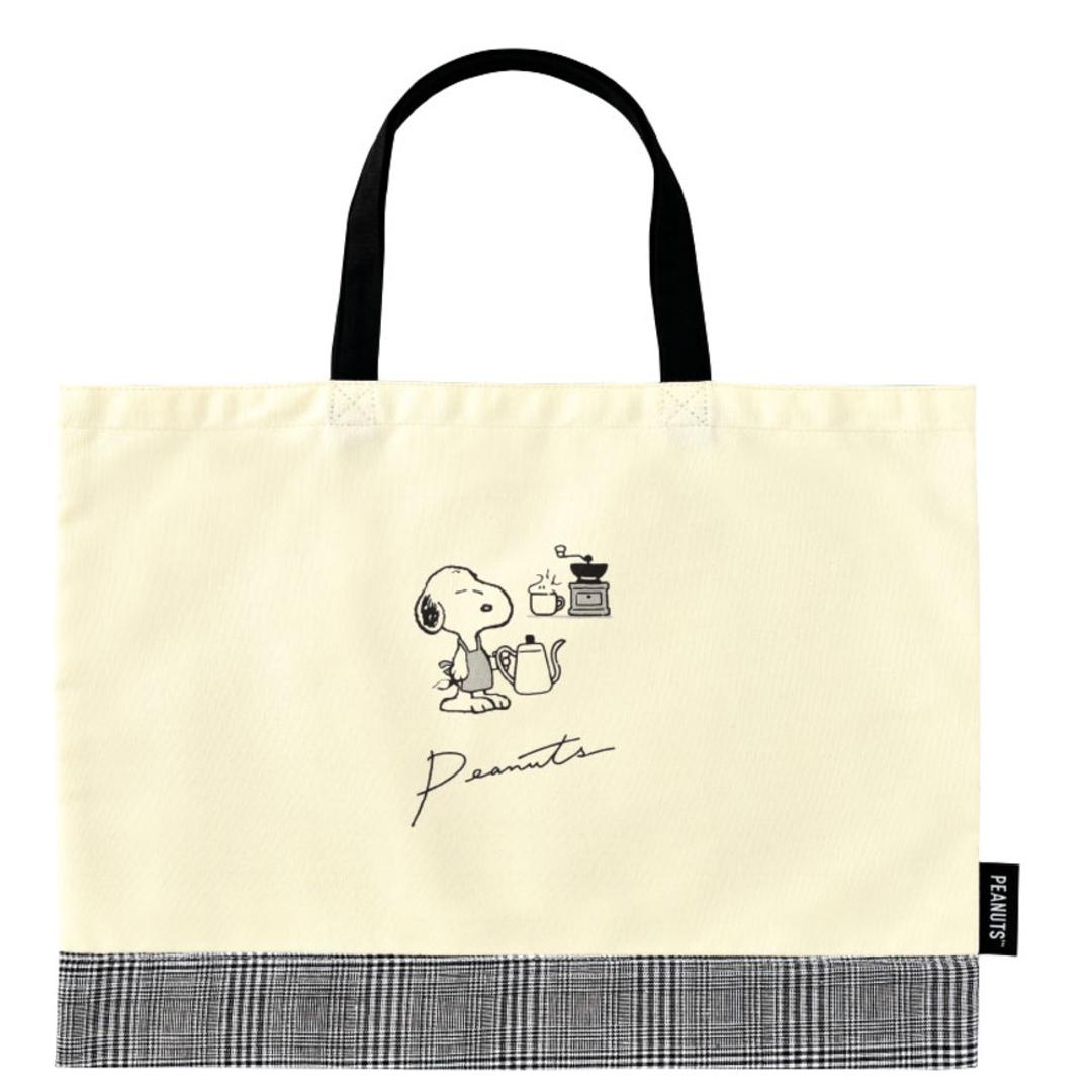 レッスンバッグ おしゃれ 通販 手提げバッグ 小学校 幼稚園 保育園 手提げ袋 布 トートバッグ a4 ディズニー マーベル SNOOPY スヌーピー 女の子 男の子 キッズ ジュニア 通園 通学 習い事 塾 綿 コットン 横 ヨコ B4 キャラクター かわいい 中学 高校 カレッジトート スヌーピーカフェ ・