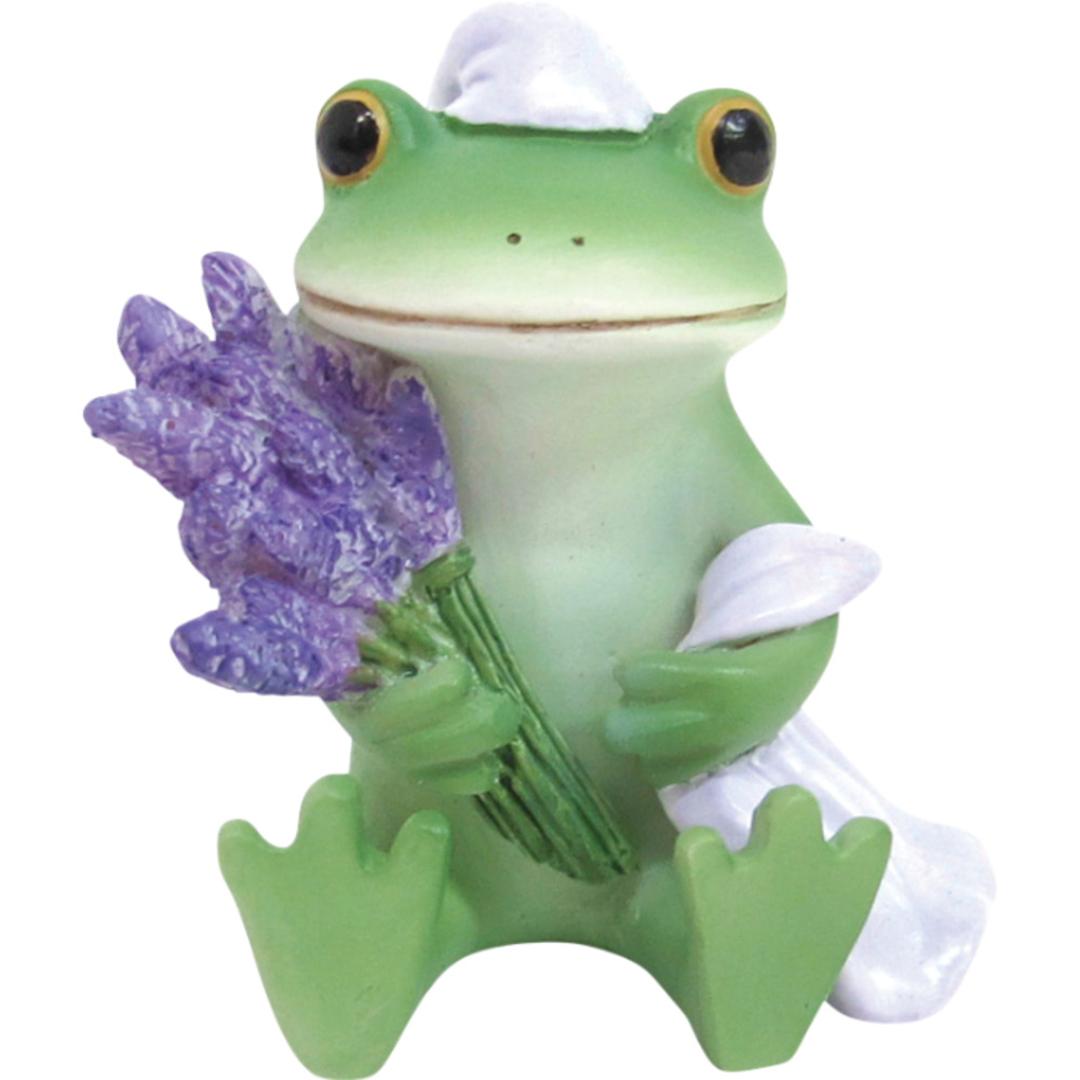 カエル 置物 通販 蛙 かえる 置き物 おきもの 玄関 トイレ ガーデニング おしゃれ かわいい インテリア オーナメント カエルグッズ フィギュア マスコット 飾り オブジェ 癒し Copeau コポー ギフト 贈り物 ラベンダーとおやすみカエル ・