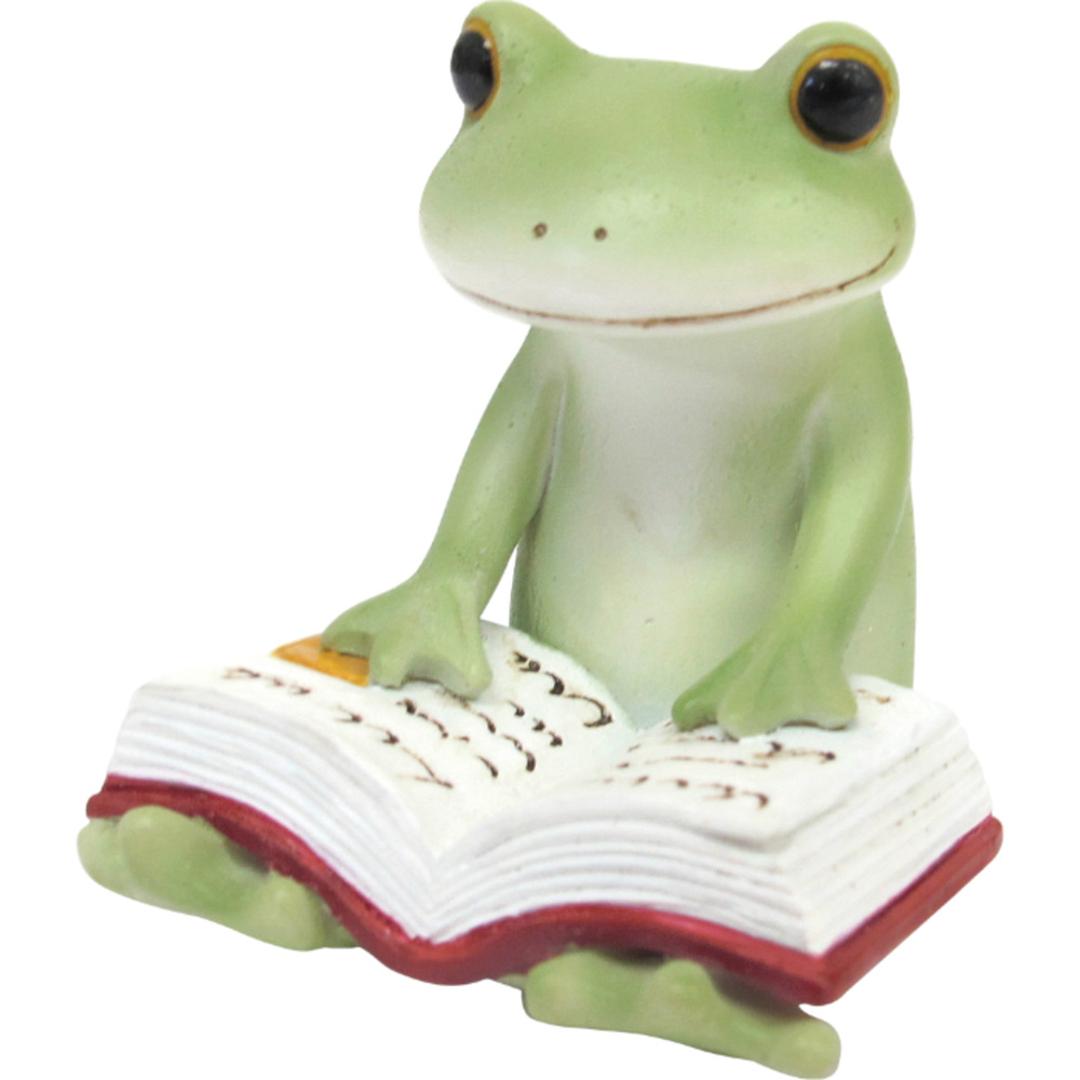 カエル 置物 通販 蛙 かえる 置き物 おきもの 玄関 トイレ ガーデニング おしゃれ かわいい インテリア オーナメント カエルグッズ フィギュア マスコット 飾り オブジェ 癒し Copeau コポー ギフト 贈り物 本読むカエル ・