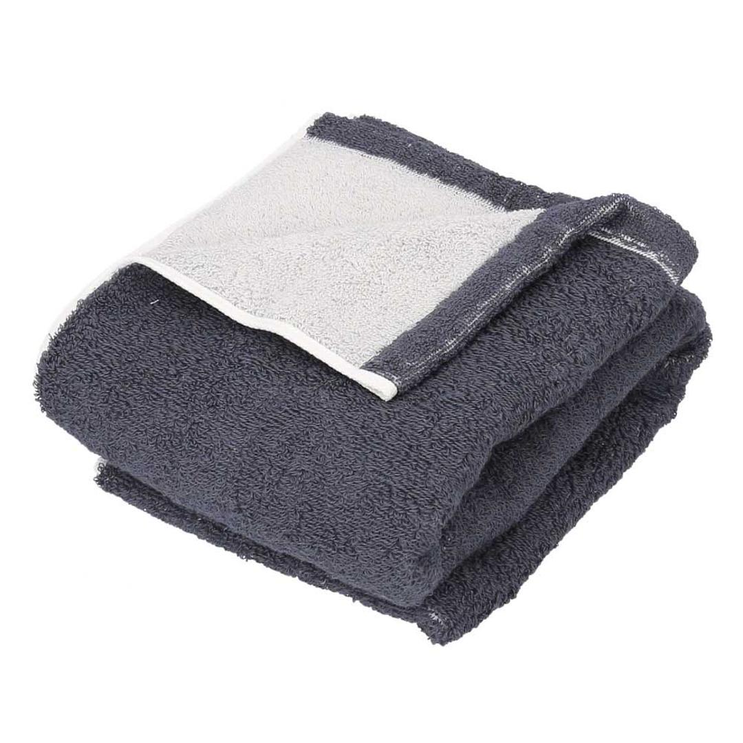今治タオル バスタオル 小さめ 通販 国産タオル 日本製 今治 バス タオル ハーフバスタオル 今治バスタオル ミニバスタオル コットンタオル 綿100% コットン 厚手 速乾 乾きやすい リバーシブル COREV-HB 新生活 挨拶 バス用品 日用品雑貨 ダークネイビー/グレー ・
