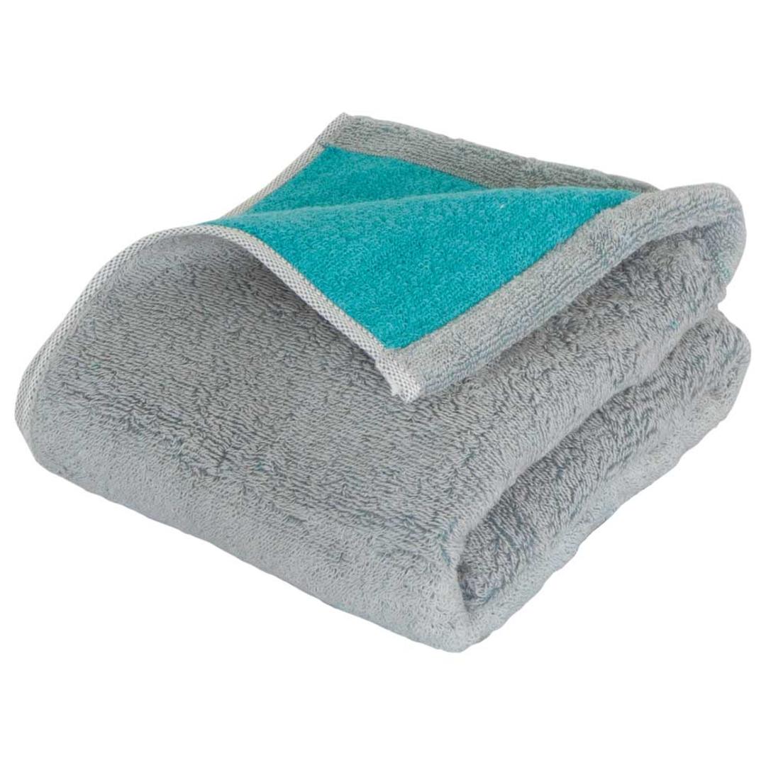今治タオル バスタオル 小さめ 通販 国産タオル 日本製 今治 バス タオル ハーフバスタオル 今治バスタオル ミニバスタオル コットンタオル 綿100% コットン 厚手 速乾 乾きやすい リバーシブル COREV-HB 新生活 挨拶 バス用品 日用品雑貨 グレー/ターコイズ ・
