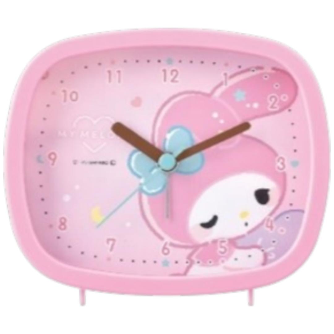 目覚まし時計 子供 キャラクター 通販 置き時計 アナログ 置時計 目覚まし 時計 めざましどけい スクエアライトクロック スクエア型 女の子 女子 ライト付 入学 入園 誕生日 お祝い ギフト 贈り物 キッズ こども 子ども 子供部屋 かわいい インテリア むにゃっとマイメロディ ・