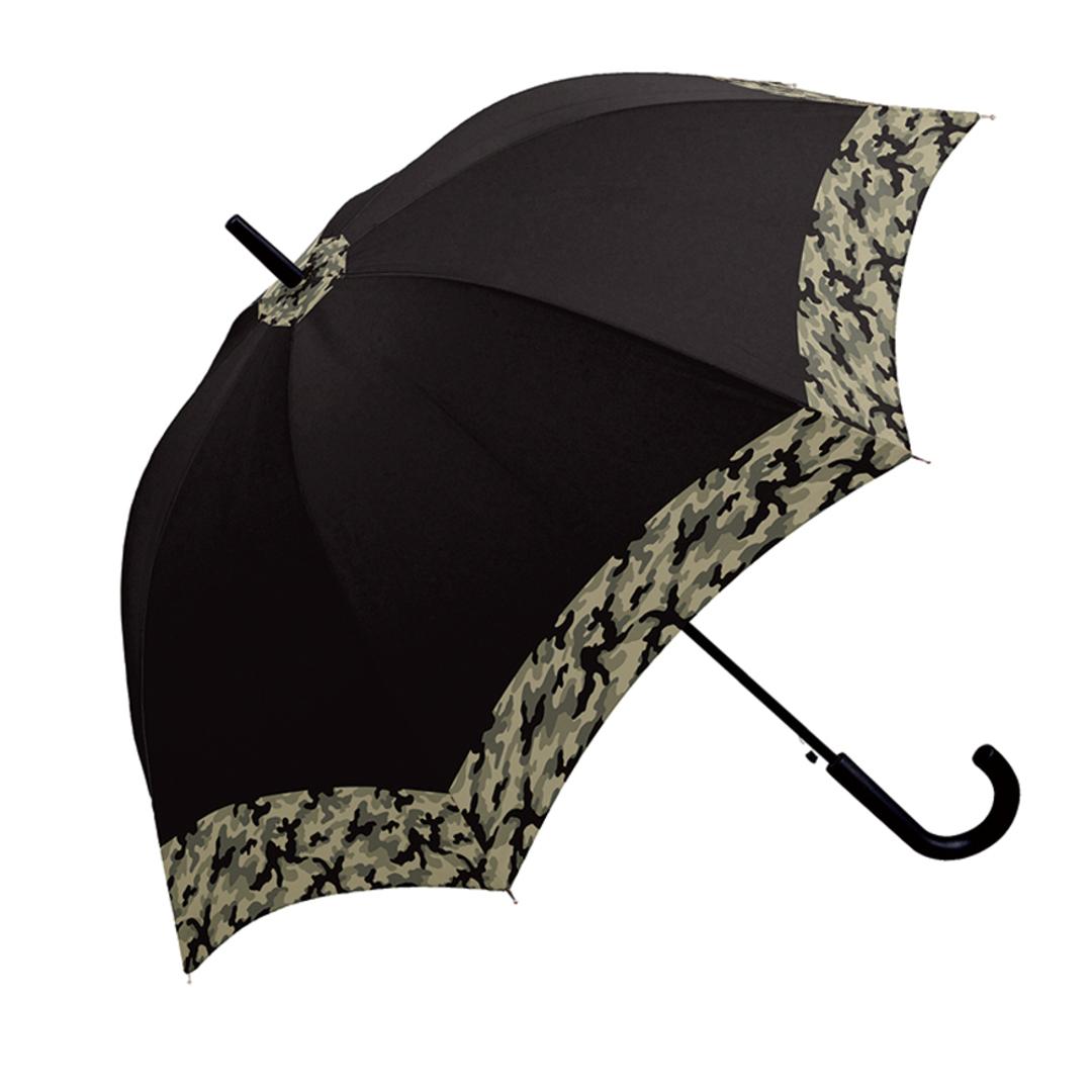 ジュニア 傘 60cm 通販 男の子 メンズ 小学生 高学年 男子 子供用 ジャンプ傘 かさ ワンタッチ 60 センチ 迷彩 チェック こども カサ 雨傘 長傘 crux クラックス 無地X迷彩KH ・